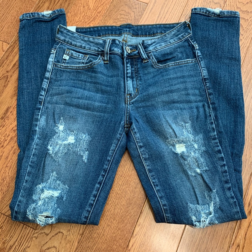 KanCan medium wash distressed skinny jeans